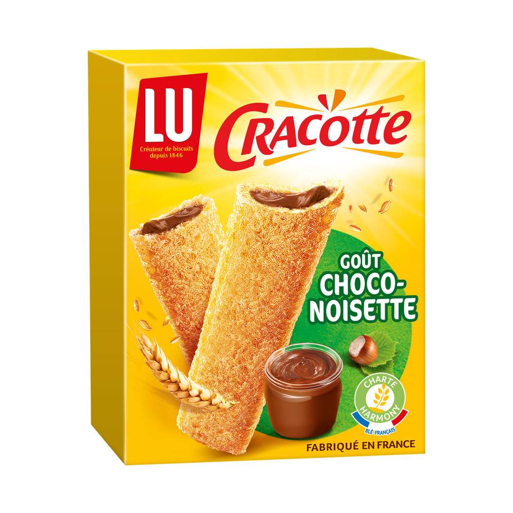 Biscottes fourrées choco noisette Cracotte LU - La boîte de 216g