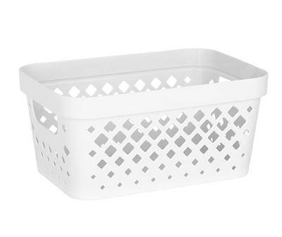 1-Gal. White Diamond-Perforated Storage Basket