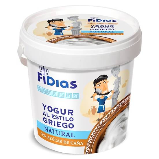 Yogur Griego Natural con Azúcar de Caña Fidias Tarrina (1 Kg)
