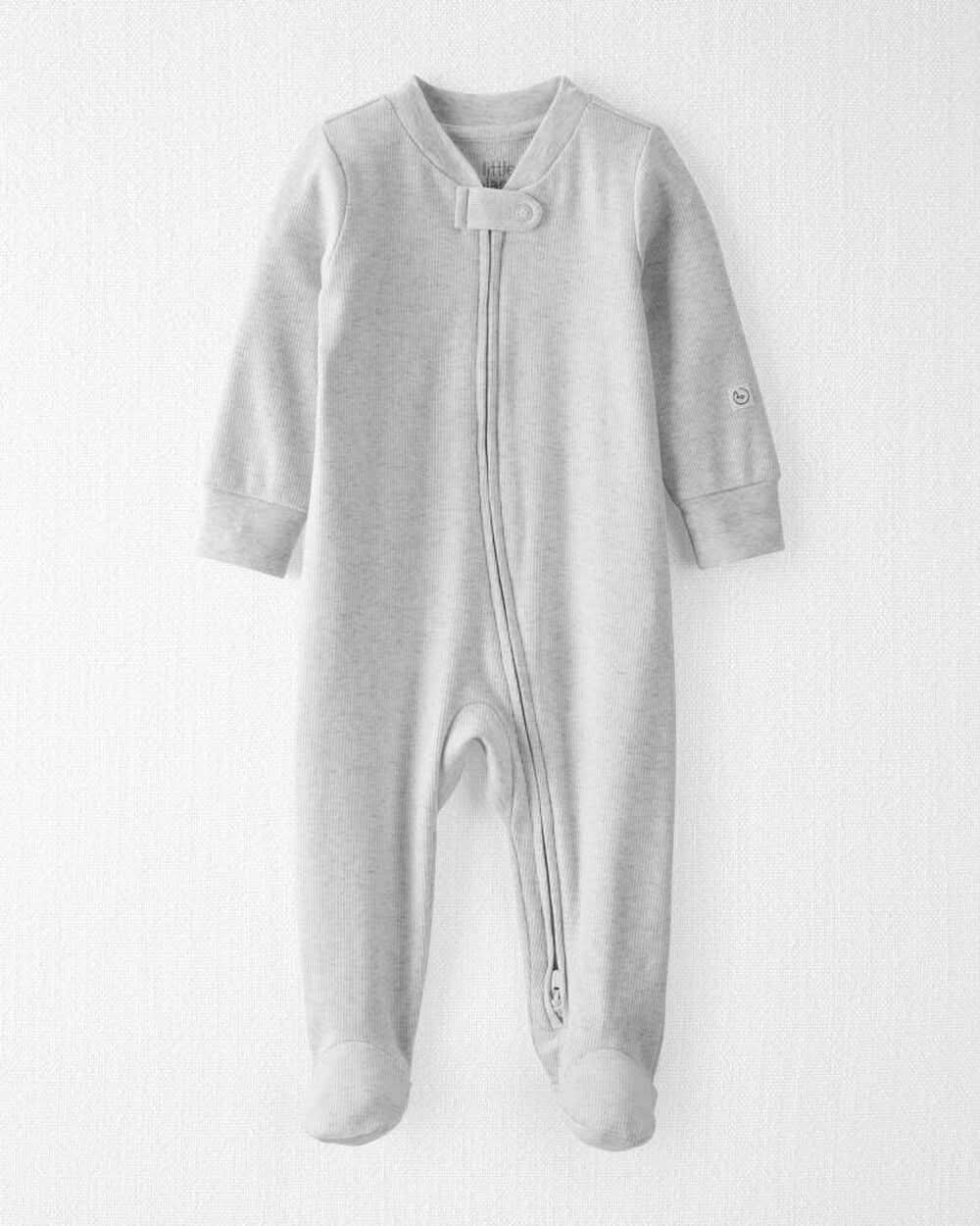 Baby Organic Cotton Sleep & Play Pajamas - Grey - 6M