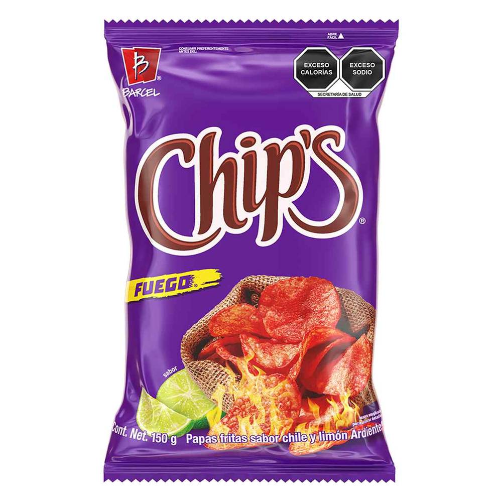 Chip's · Fuego papas fritas, chile-limón ardiente (150 g)