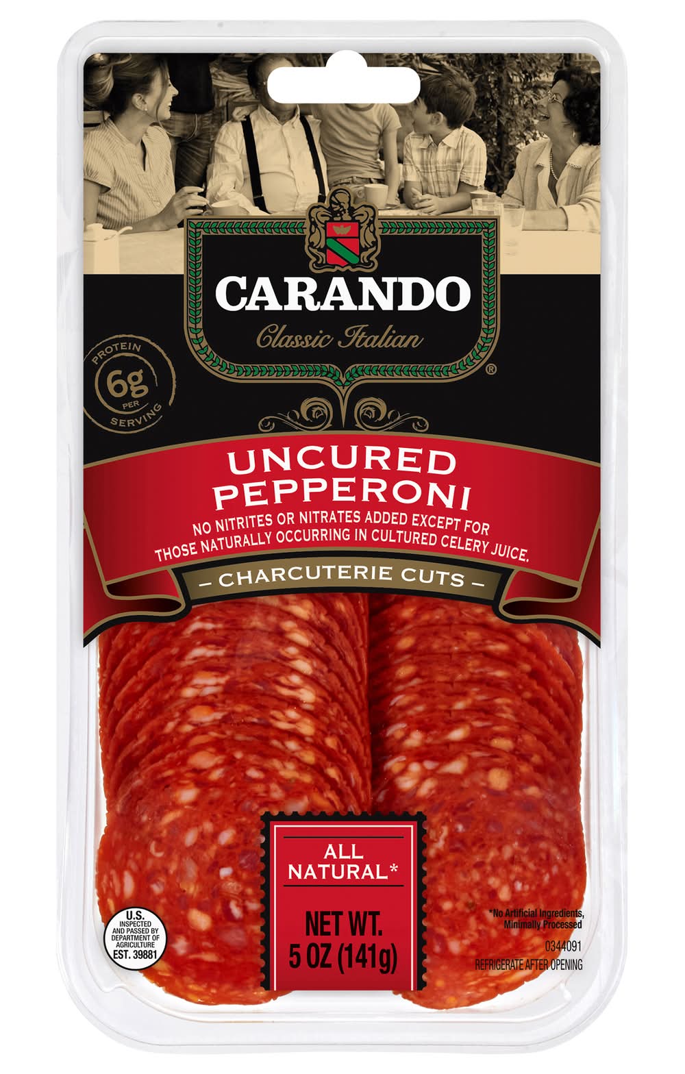Carando Pepperoni Italian Dry Salami Charcuterie Cuts (5 oz)