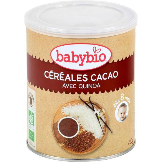 Céréales bébé dès 8 mois, cacao BABYBIO - la boite de 220 g