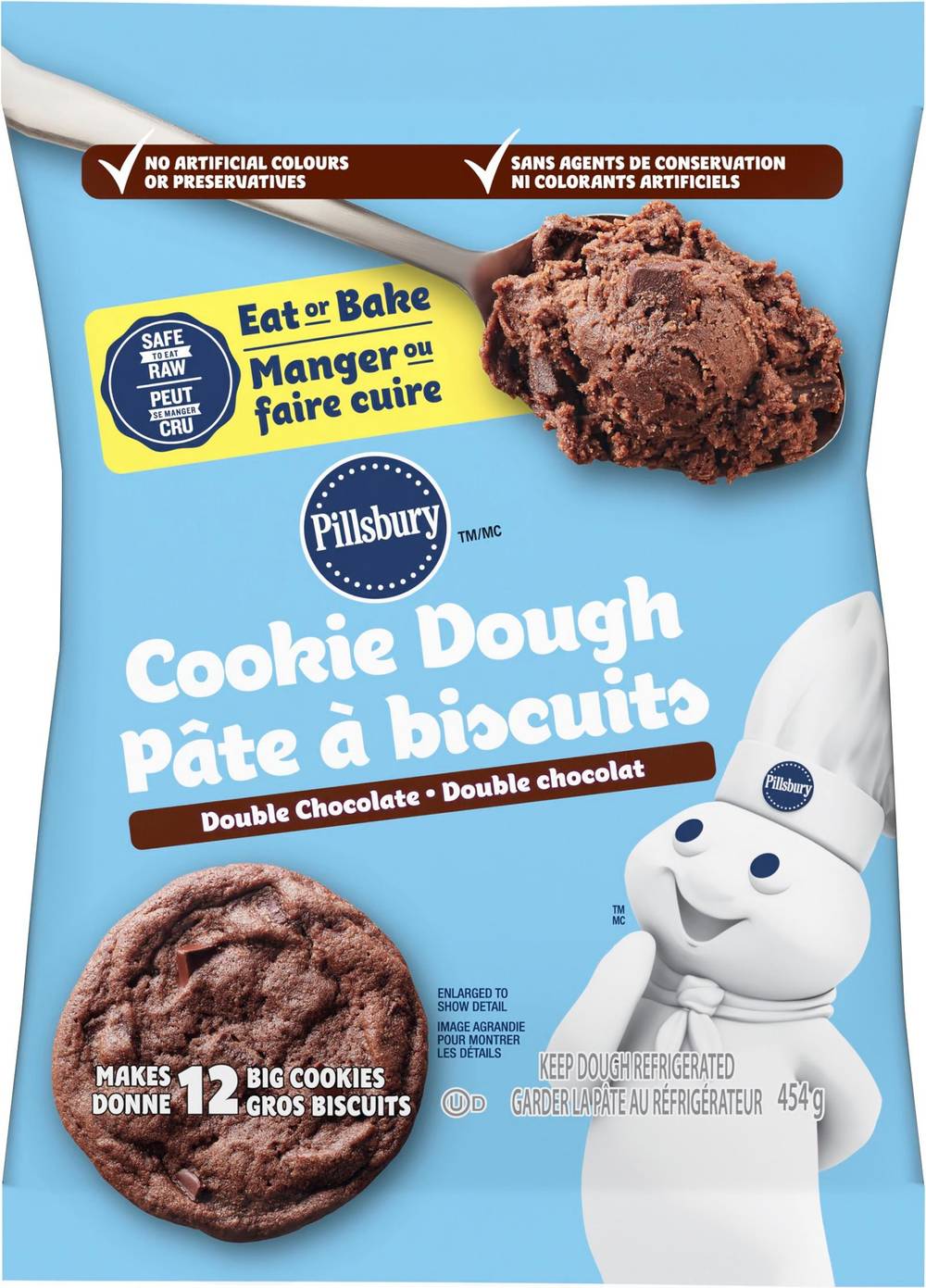 Pillsbury pâte à biscuits aux pépites prête à cuire (double chocolat)