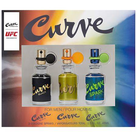 Curve Cologne Spray Coffret Gift Set For Men (1.5 fl oz, 3 ct)