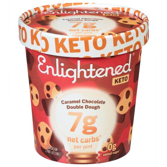Enlightened Keto Caramel Chocolate Double Dough Ice Cream
