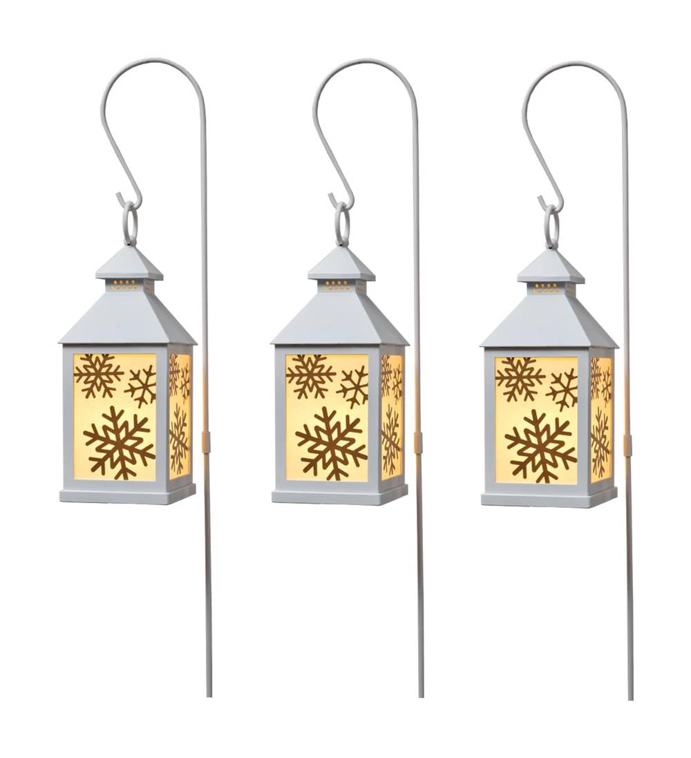 GE 3-ct Staybright LED Flickering White Lantern Pathway Markers | 82063LO