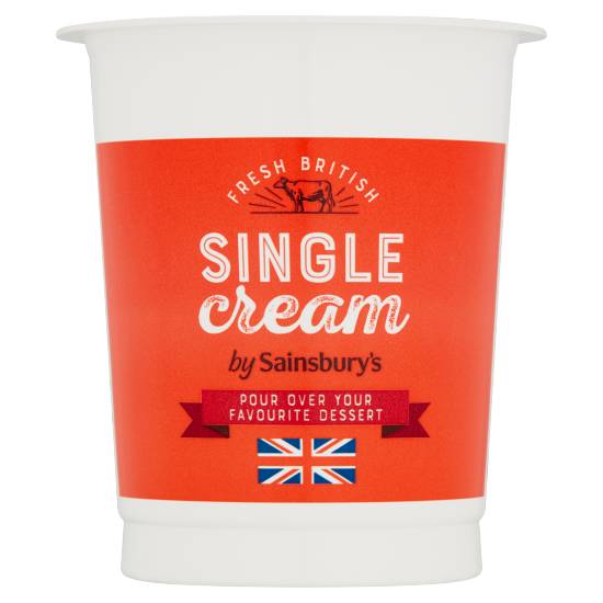 Sainsbury's Fresh British Single Cream (300ml)