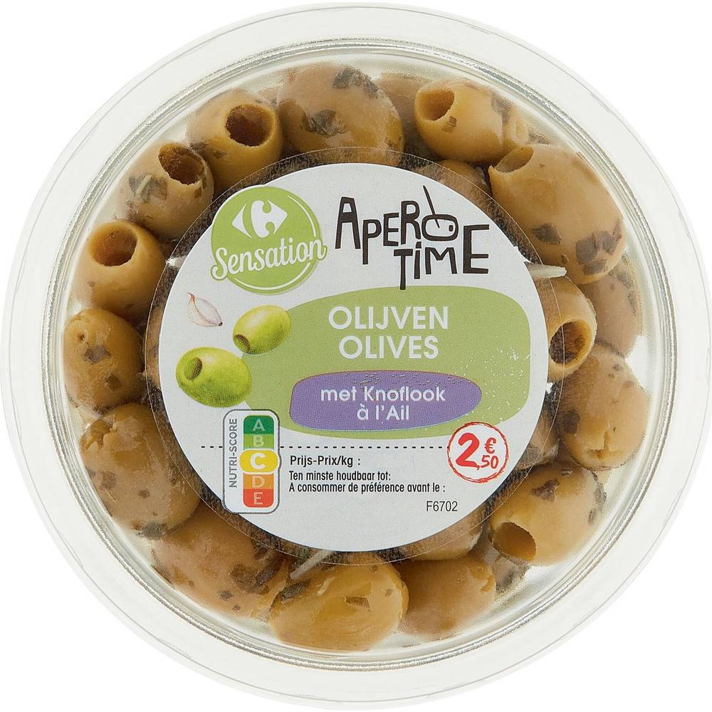 Carrefour Sensation Apero Time Olives à l''Ail 150 g