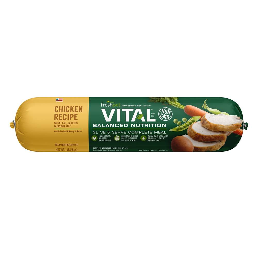 Freshpet® Vital™Balanced Nutrition Chicken Adult Dog Food (Flavor: Chicken, Vegetable & Rice, Size: 1 Lb)
