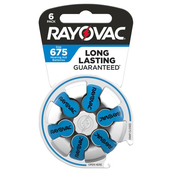 Rayovac Hearing Aid 675 Batteries (6 ct)