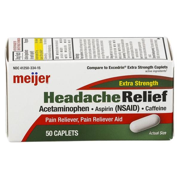 Meijer Extra Strength Headache Relief Caplets (50 ct)