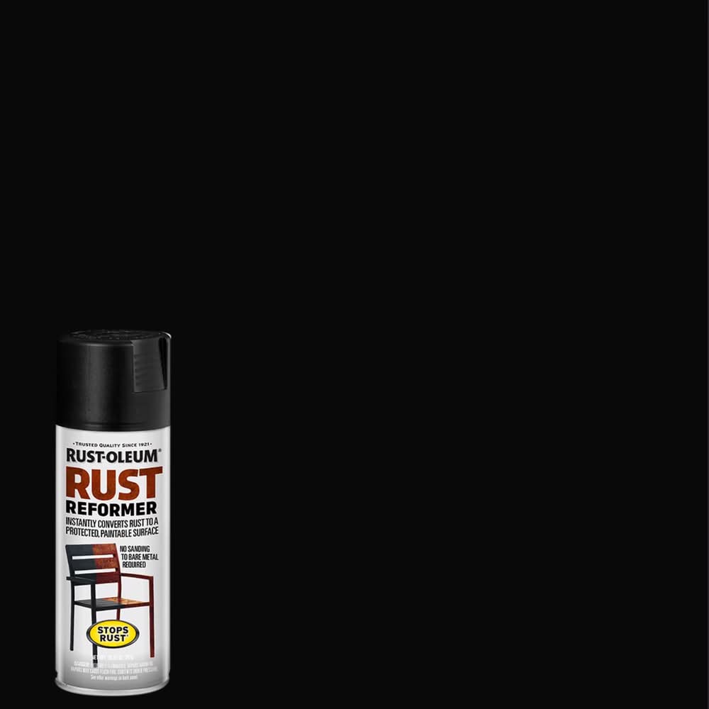 Rust-Oleum Stops Rust Indoor And Outdoor Flat Black Rust Reformer 10.25 Oz