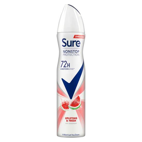 Sure Anti-Perspirant Deodorant Aerosol Uplifting & Fresh Nonstop Protection (250ml)