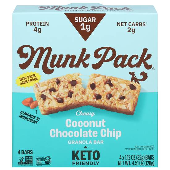 Munk pack Coconut Cocoa Chip Keto Granola Bar (4 ct)