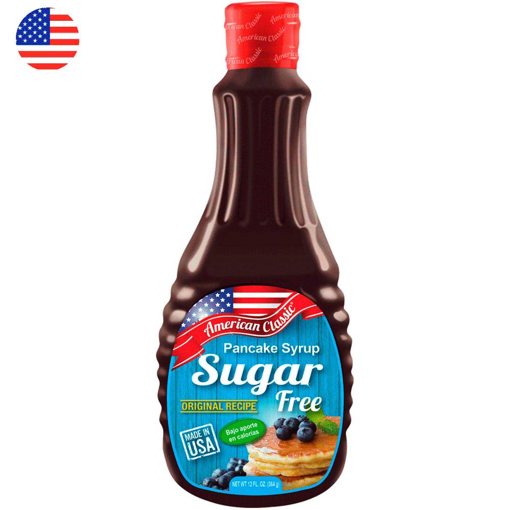 American classic jarabe sin azúcar para pancakes (364 g)