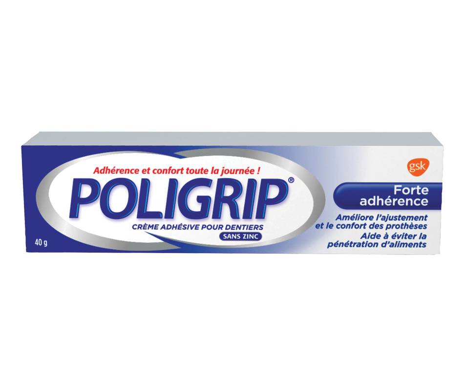 Poligrip forte adhérence crème adhésive pour prothèses dentaires (40 g) - poligrip  strong hold denture adhesive cream (40 g)