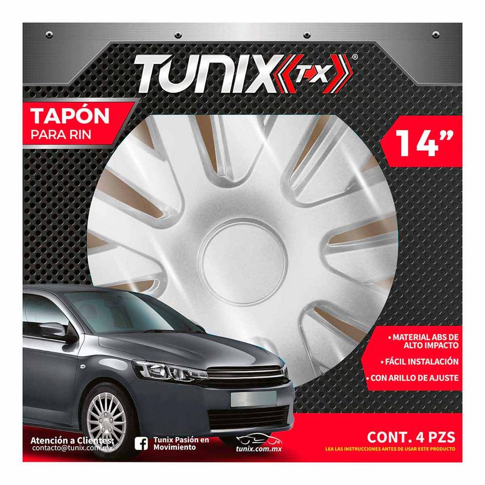 Tunix tapón para rin 14" (4 piezas)