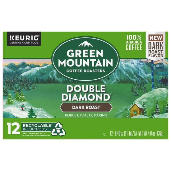 Green Mountain Double Diamond Dark Roast Coffee (12 pods)