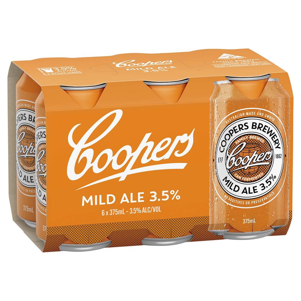 Coopers Mild Ale Cans 375mL X 6 pack