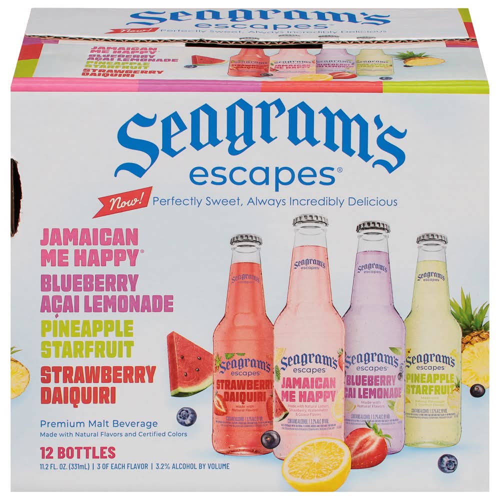 Seagram's Escapes Premium Malt Beverage Beer, Assorted (12 x 11.2 fl oz)