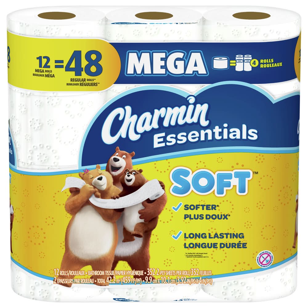 Charmin Essentials Soft Toilet Paper Mega Rolls (3.6 lbs)