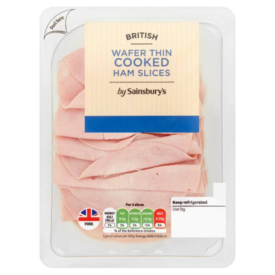 Sainsbury's British Wafer Thin Ham Slices 150g