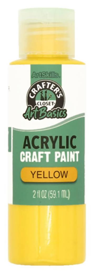 Crafter's Closet Artbasics Acrylic Craft Paint, Yellow (2 fl oz)