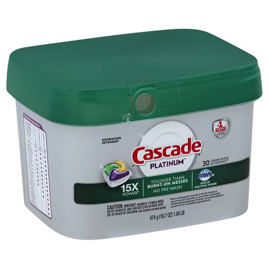Cascade Platinum Lemon Scent Dishwasher Detergent Action Pacs