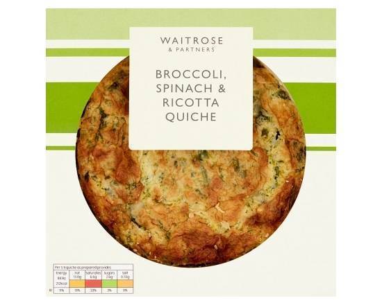 Waitrose & Partners Scrumptious Broccoli, Spinach and Ricotta Quiche 400g