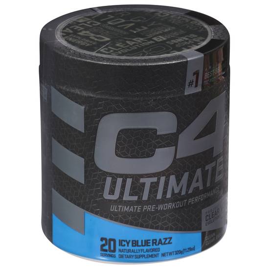 Cellucor C4 Ultimate Pre Workout Powder Icy Blue Razz (20 ct, 11.29 oz)