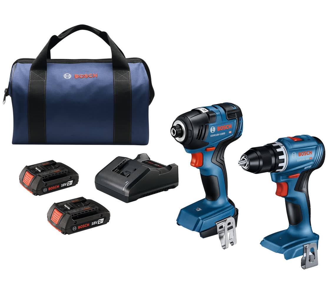 Bosch 18-volt 2-Tool Brushless Power Tool Combo Kit with Soft Case (2-Batteries Included and Charger Included)