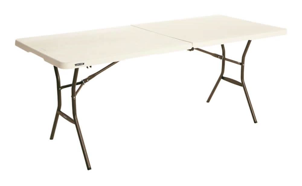 Lifetime 6 Ft. Fold-In-Half Table: Almond