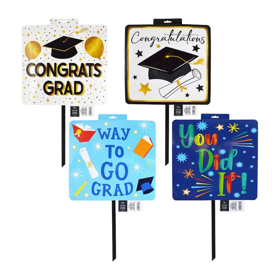 Seasonal Collection Graduation Yard Sign, Assorted Designs, 1-ct.