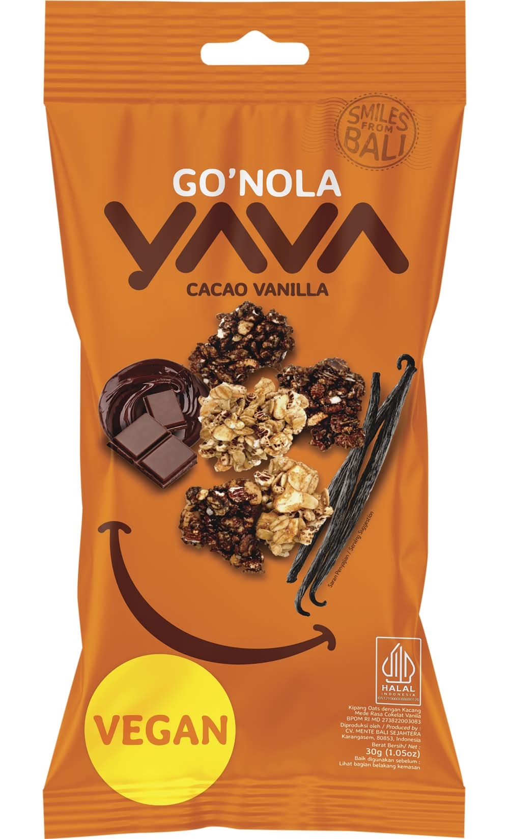 YAVA Go'nola Vegan Snack, Cacao Vanilla (30g)