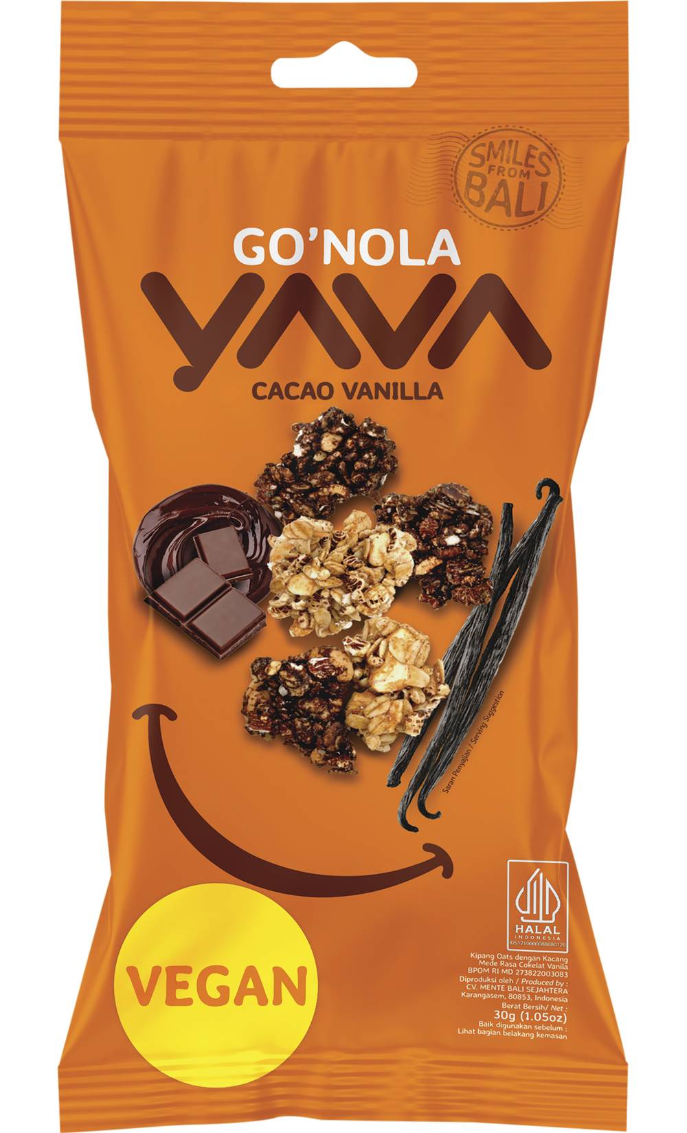 YAVA Go'nola Vegan Snack, Cacao Vanilla (30g)