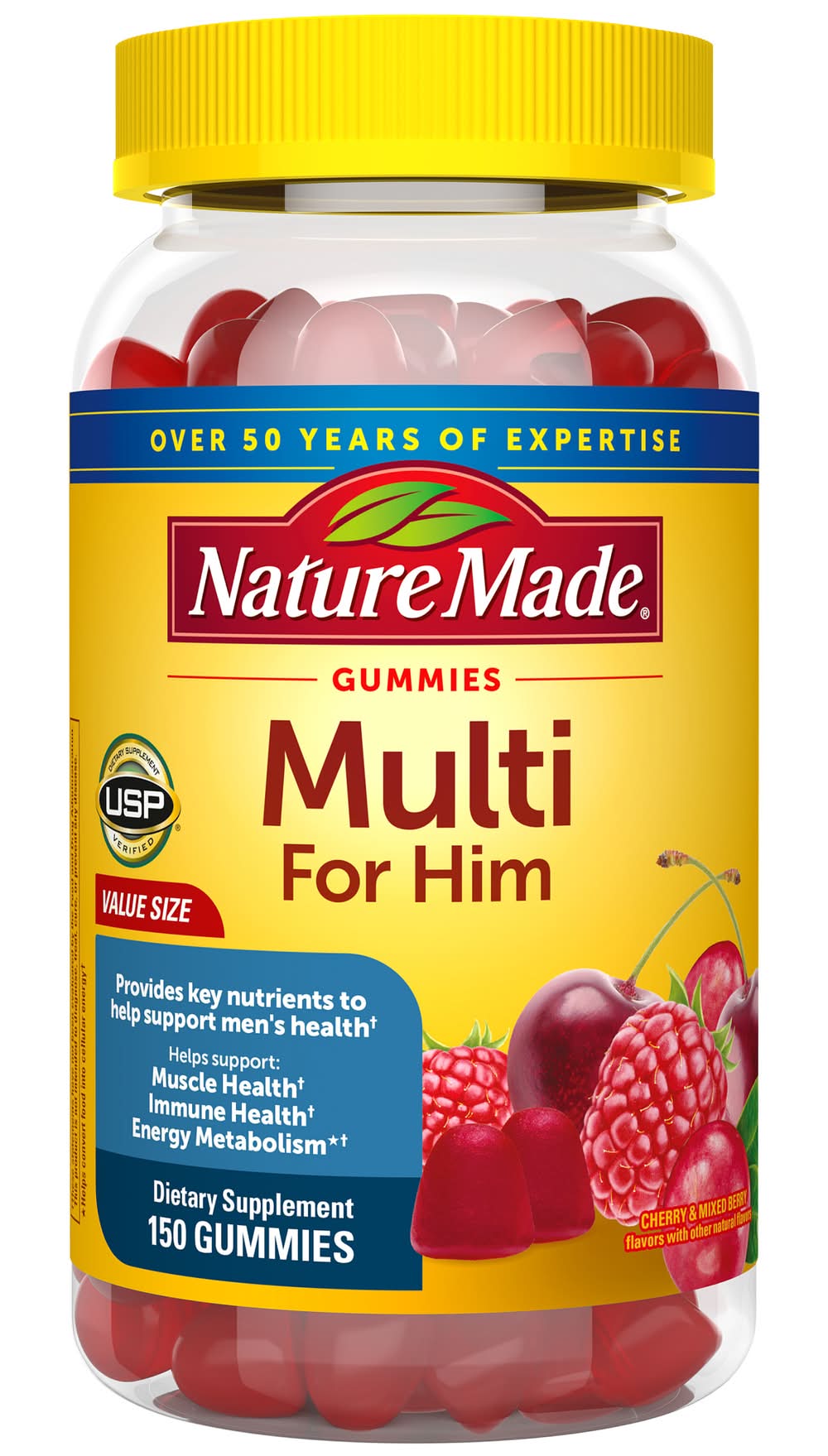 Nature Made Multi For Him Gummies Cherry & Mixed Berry Value Size