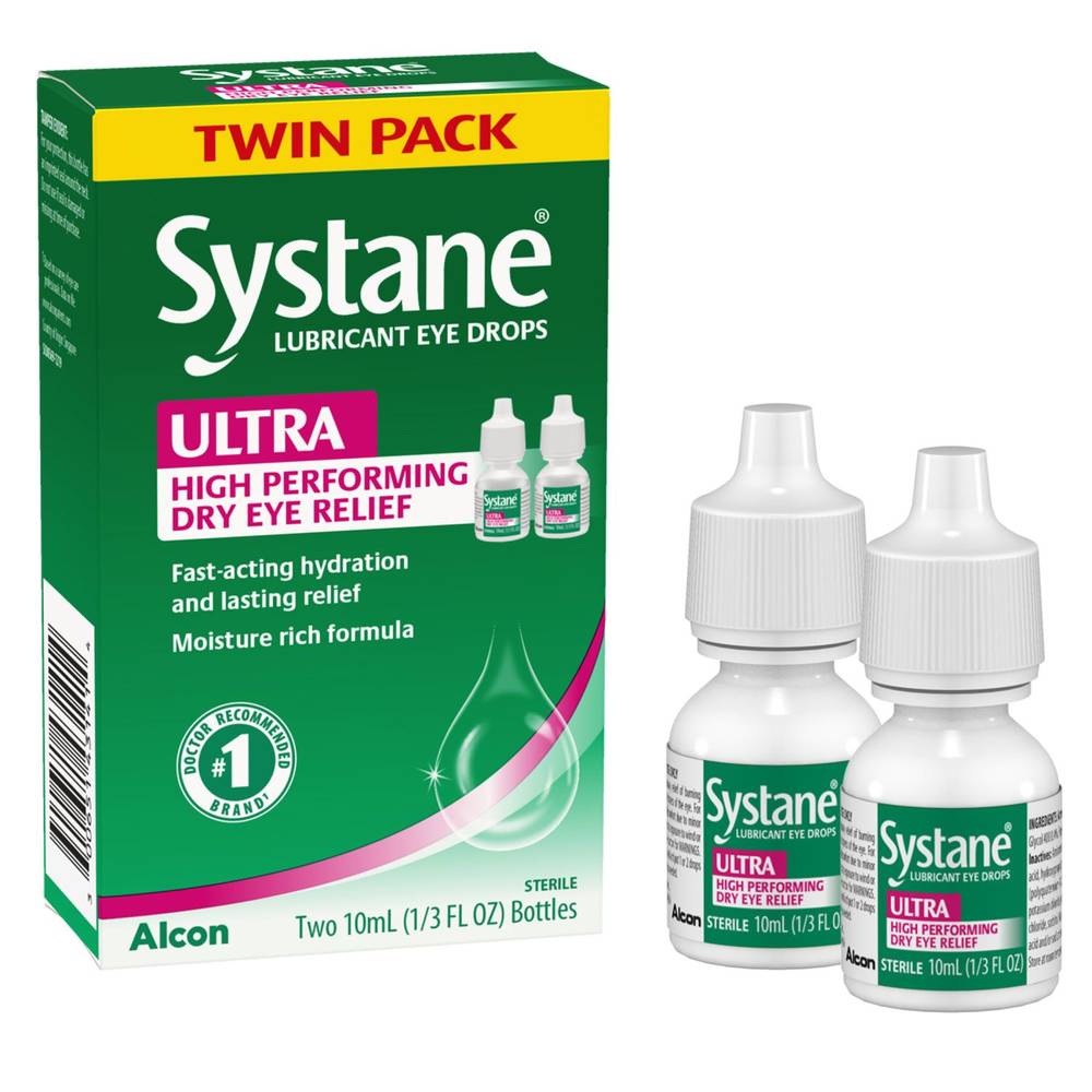 Systane Ultra Lubricant Eye Drops 0.66 Oz, 2Ct