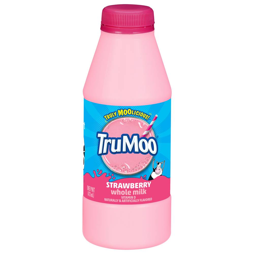 TruMoo Whole Milk, Strawberry (16 fl oz)