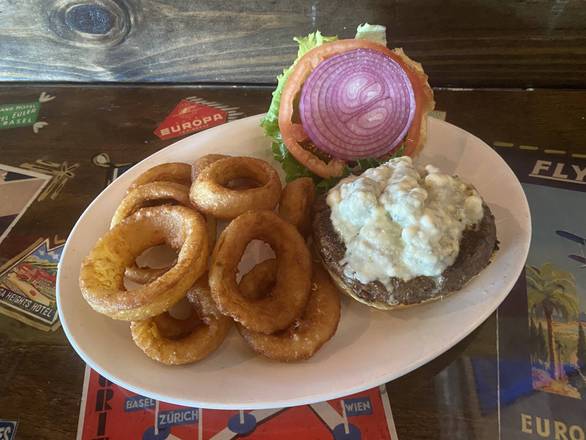 Order Black & Blue Burger #34 food online from Lindburgers store, Jupiter on bringmethat.com