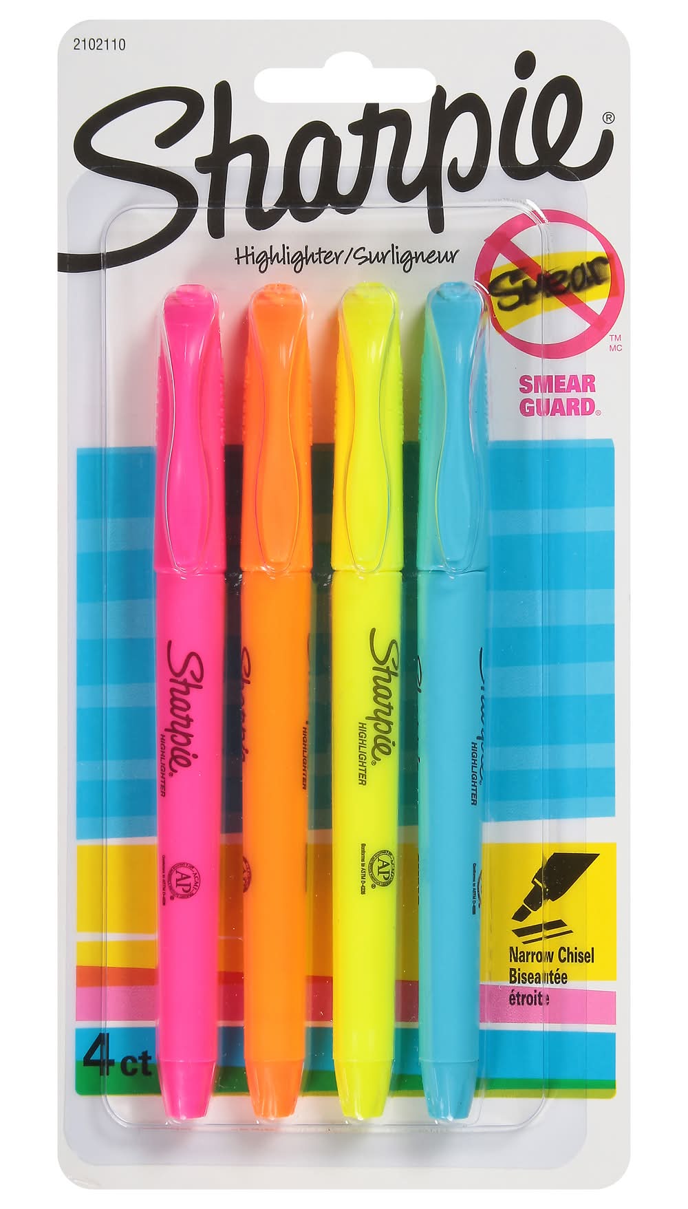 Sharpie Narrow Chisel Highlighter, Assorted (4 ct)