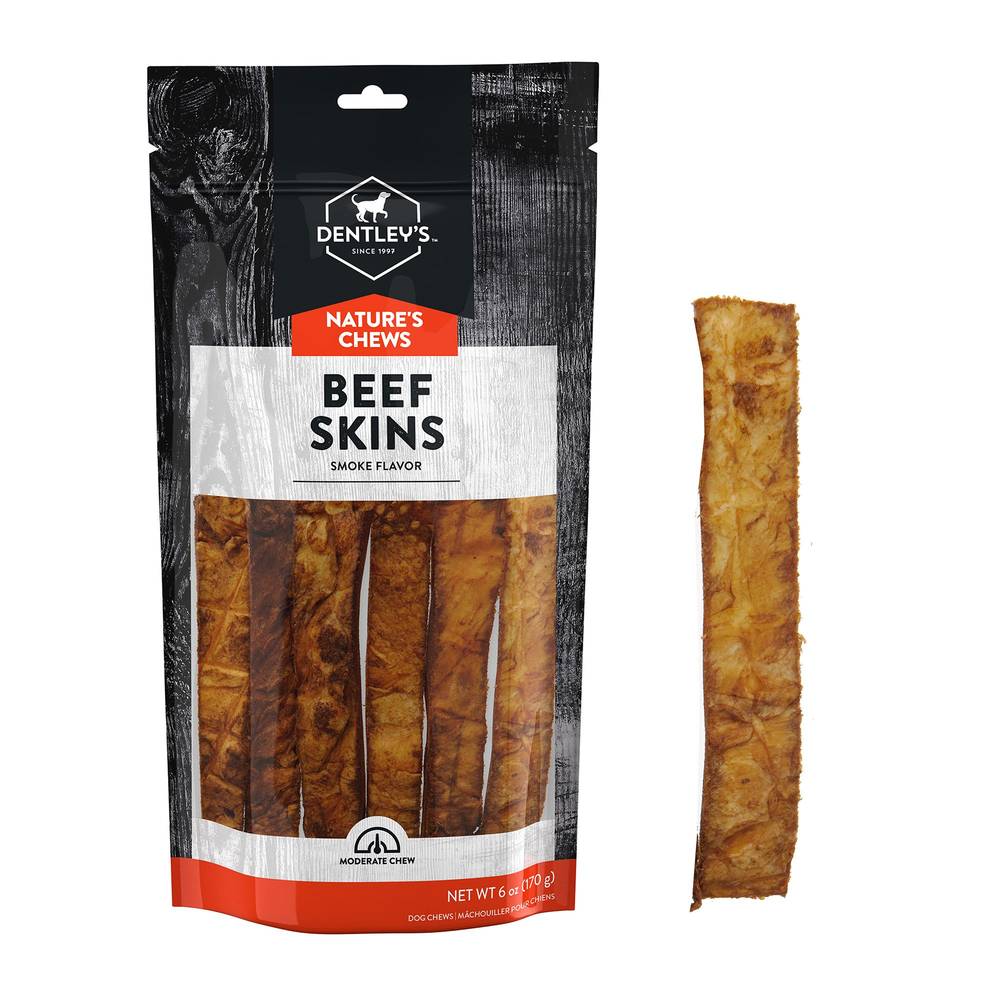 Dentley's Nature's Chews Beef Jerky Skin Dog Chew (smoke)