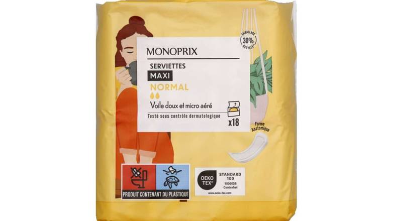 Monoprix - Serviettes maxi normal