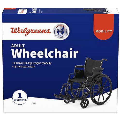 Walgreens Adult Wheelchair, 18" Seat Width, Supports up to 300 lbs. - 1.0 ea