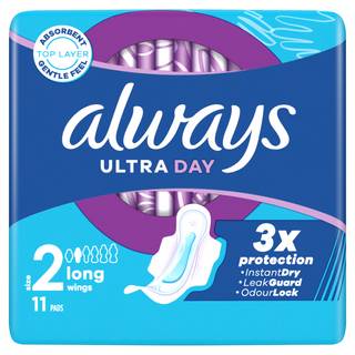 Always Ultra Sanitary Towels Long (Size 2) Wings X11 Pads