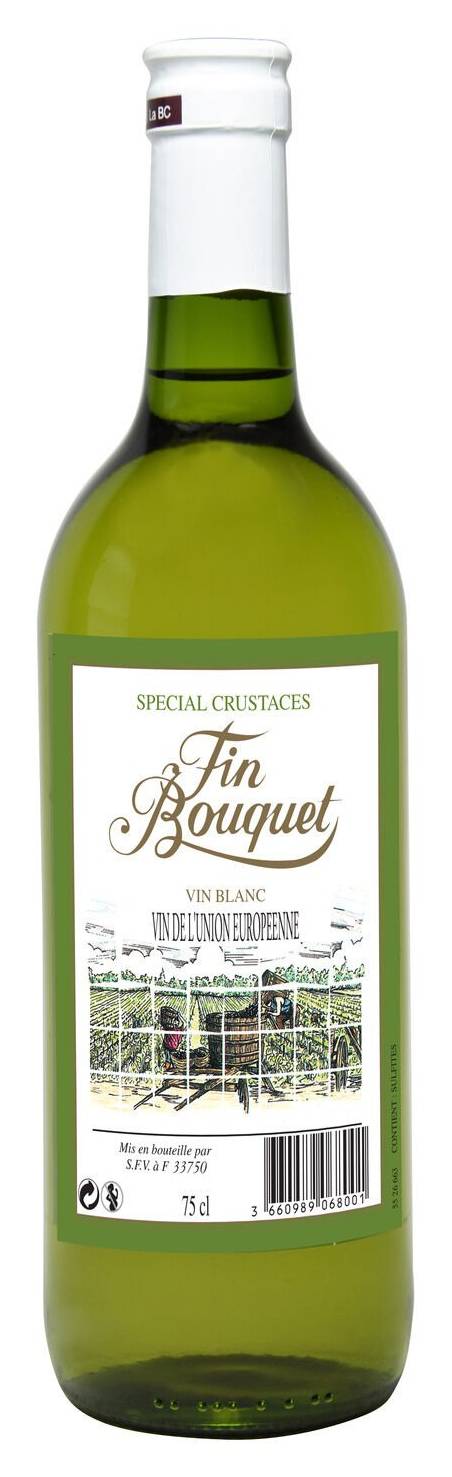 Vin Blanc de l'Union Européenne FIN BOUQUET - la bouteille