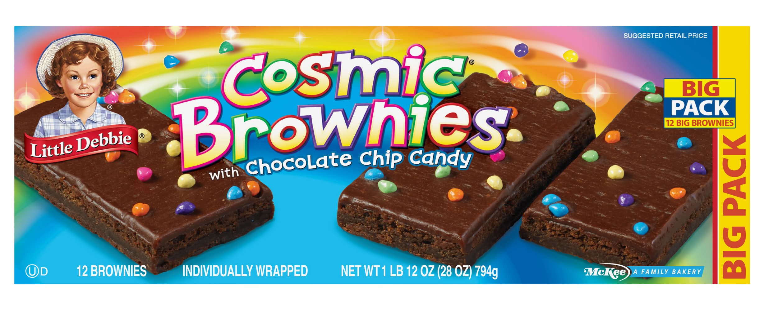 Little Debbie Cosmic Brownies With Chocolate Chip Candy (28 oz, 12 ct)