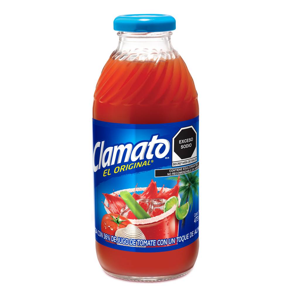 Clamato coctél con jugo de tomate (botella 473 ml)