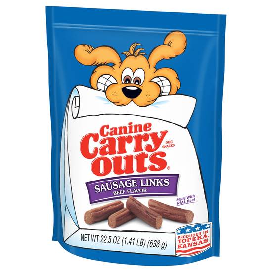 Canine Carry Outs Sausage Links Beef Flavor Dog Snacks
