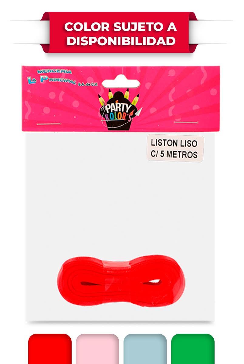 La principal · Liston ñ 5 c/5 mts colores: bnco, rojo,vde,rosa,cielo (244,9 g)